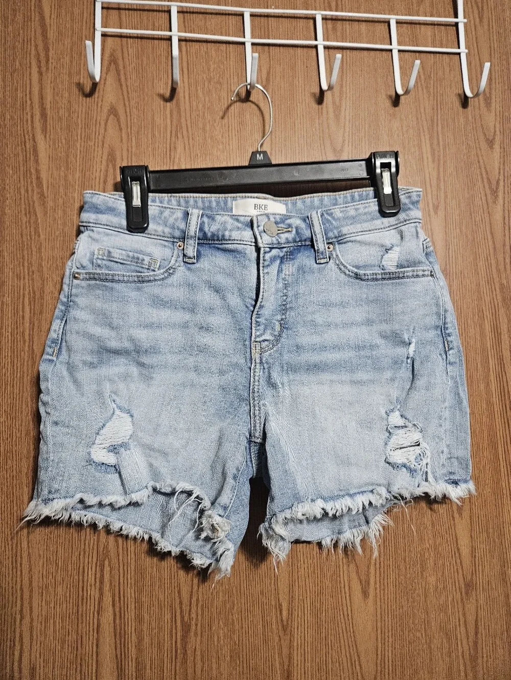 BKE Denim Cut Off Light Wash Distressed Shorts Stretch Size 25!
